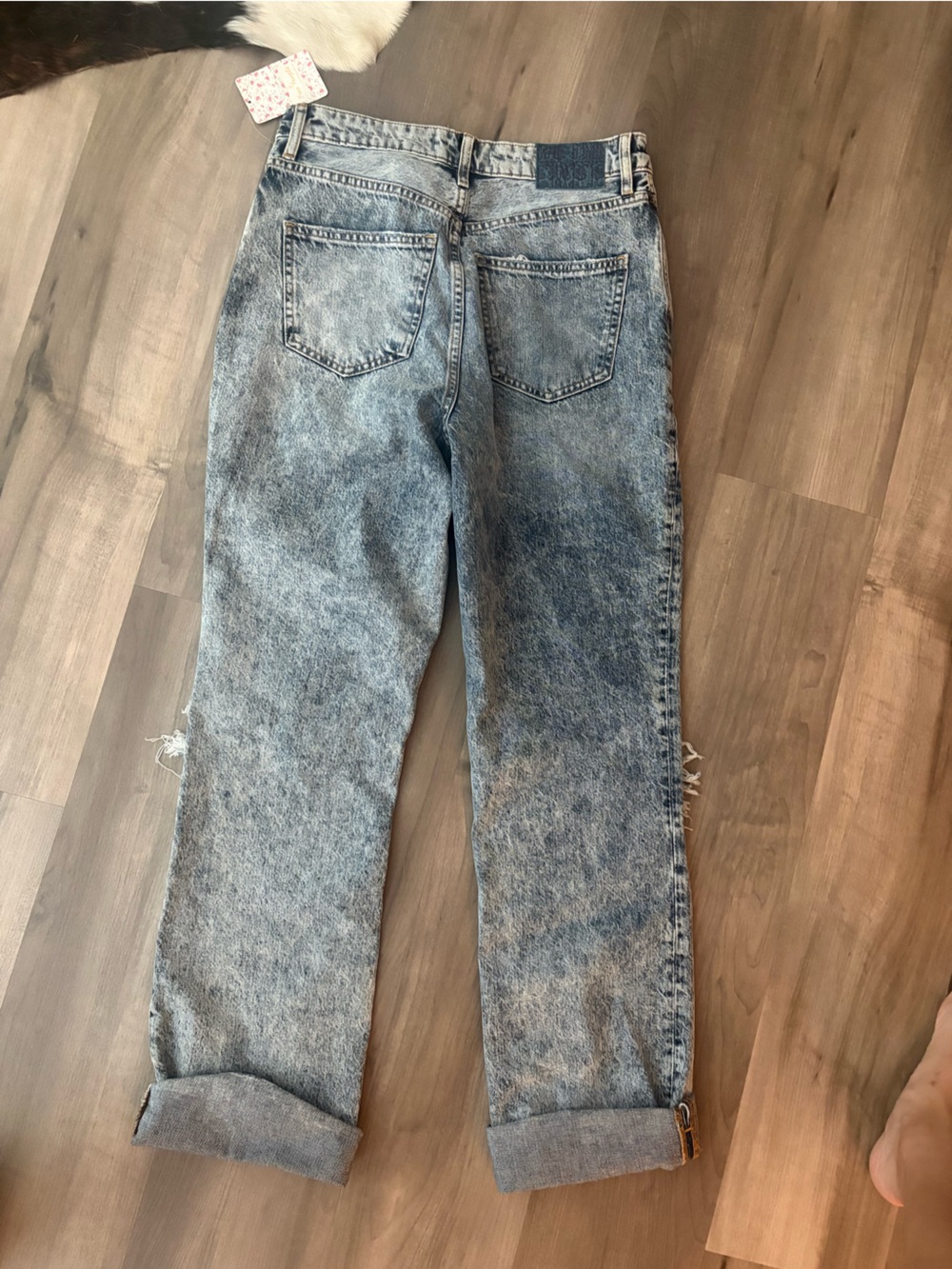 NWT Free People Washed Light Blue Distressed Boyfriend Jeans size 29 - Picture 5 of 8